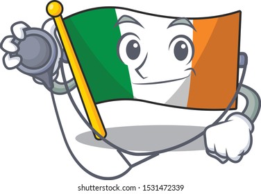 Doctor flag ireland isolated with the cartoon