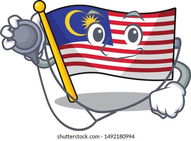 Doctor flag malaysia in the cartoon shape
