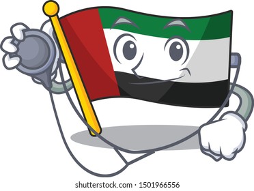 Doctor flag united arab emirates shaped cartoon