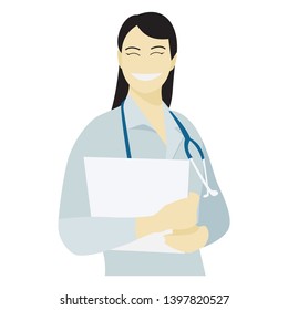Doctor flat design. doctor cartoon. doctor character vector