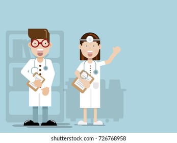 doctor flat design cartoon character vector illustration