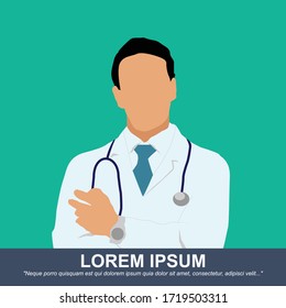 doctor flat design portrait profile