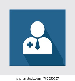 doctor flat icon with long shadow