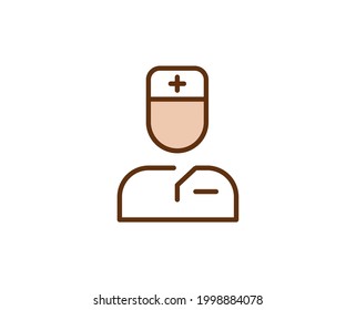 Doctor flat icon. Thin line signs for design logo, visit card, etc. Single high-quality outline symbol for web design or mobile app. Medical outline pictogram.