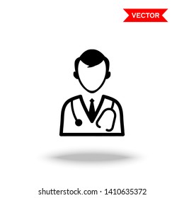 Doctor flat icon vector illustration.