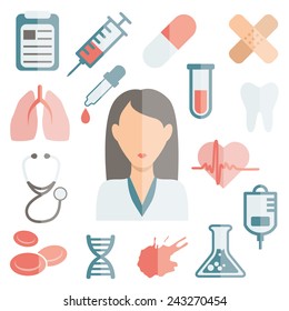 doctor flat icons
