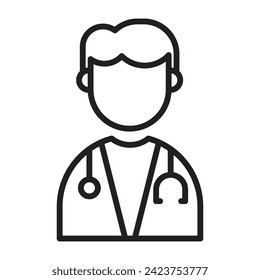 Doctor Flat Line Icon. Vektorgrafik.