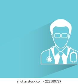 doctor, flat and shadow design