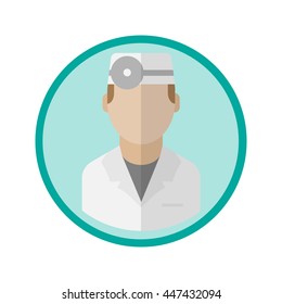Doctor flat vector icons for your website, business cards, brochures in the form of a circle.