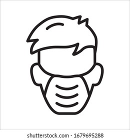 Doctor flu mask vector icon. Medicine mask flat sign design. Face of Doctor with mask symbol pictogram