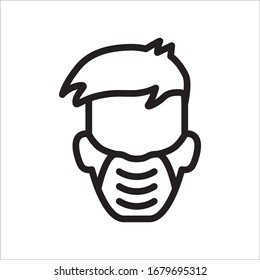 Doctor flu mask vector icon. Medicine mask flat sign design. Face of Doctor with mask symbol pictogram