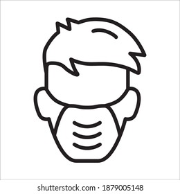 Doctor flu mask vector icon. Medicine mask flat sign design. Face of Doctor with mask symbol pictogram