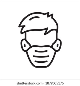 Doctor flu mask vector icon. Medicine mask flat sign design. Face of Doctor with mask symbol pictogram