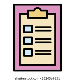 Doctor form icon. Outline doctor form vector icon color flat isolated