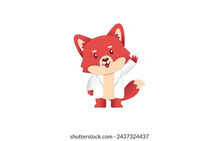 Doctor Fox Cartoon Illustration for your project