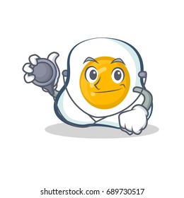 Doctor fried egg character cartoon vector art