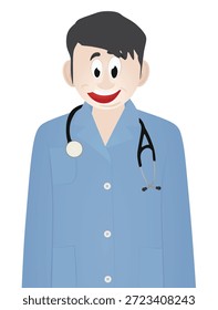 Doctor. vista frontal. Ilustración vectorial	