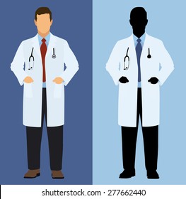 Doctor In Full Color And Silhouette