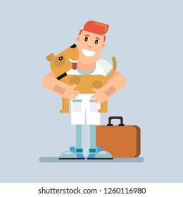 doctor and funny dog