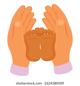 Doctor gently holding newborn baby feet, showing care and protection for new life in hospital or clinic