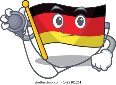 Doctor germany flag cartoon isolated the mascot