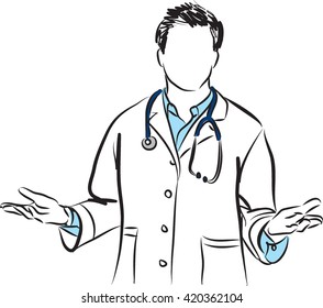 doctor gesture man illustration