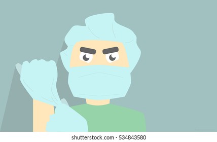 Doctor Getting Ready for Surgery Illustration