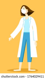 doctor girl character vector graphics