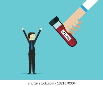 Doctor give a virus vaccine. Vector design
