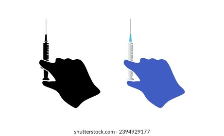 doctor gives an injection, hand with a syringe