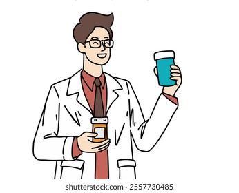 THE DOCTOR IS GIVING MEDICINES. COOL AND UNIQUE ILLUSTRATIONS ARE VERY SUITABLE FOR YOUR NEEDS AND THIS IS A VECTOR FILE