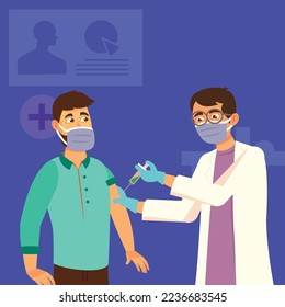 Doctor Giving Shot Or Vaccine Injection illustration