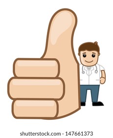 Doctor Giving Thumbs Up - Office Cartoon Characters