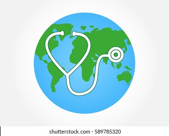 Doctor, globe, icon, vector illustration eps10