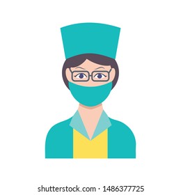 doctor glyph flat vector icon