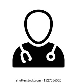 doctor glyph flat vector icon