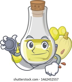 Doctor grape seed oil in a cartoon