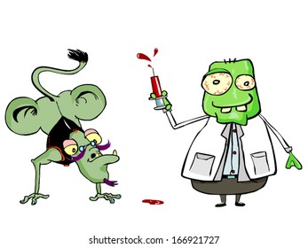 doctor and green creature