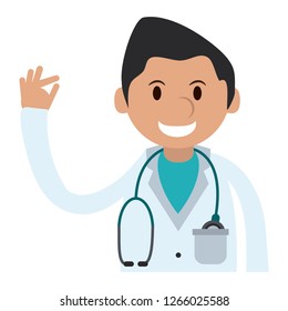 Doctor greeting cartoon