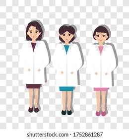 Doctor Group Konzept auf transparentem Hintergrund. Kreatives Ideendesign. Flache Vektorgrafik für Vorlage, Broschüre oder Präsentation.