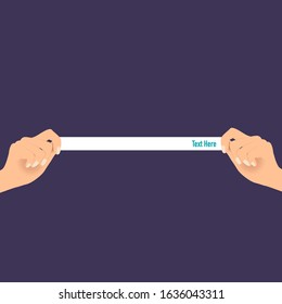 Doctor hands hold white note paper. Medical background. Vector illustration.