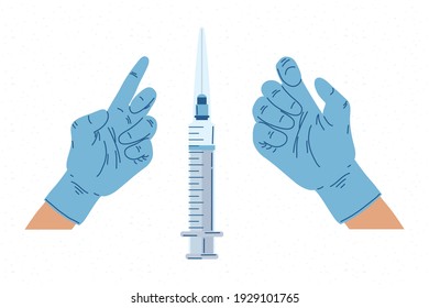 doctor hands and syringe vaccine