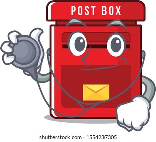 doctor happy mailbox in with cartoon cute