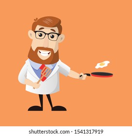 Doctor Happy Pose cooking Illustration