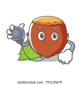 Doctor hazelnut character cartoon style