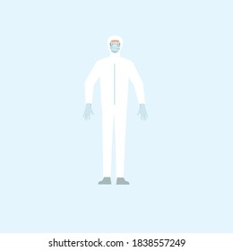A doctor in a hazmat suit