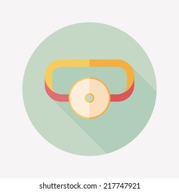 Doctor head mirror flat icon with long shadow