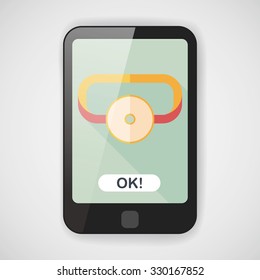 Doctor head mirror flat icon with long shadow