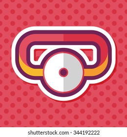 Doctor head mirror flat icon with long shadow