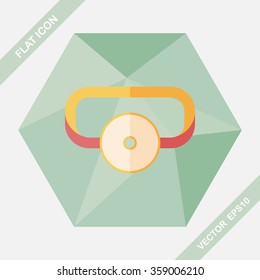 Doctor head mirror flat icon with long shadow
